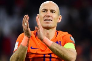 Robben em sua despedida da seleção da Holanda.