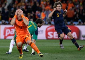 Arjen Robben na final da Copa do Mundo 2010.