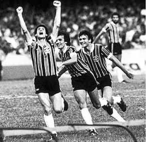 Grêmio na conquista de seu primeiro título brasileiro.