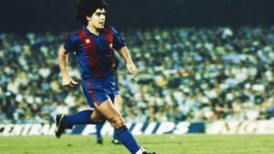Maradona em sua passagem pelo Barcelona.