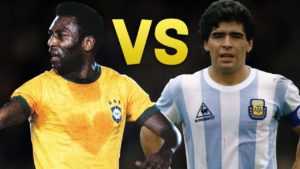 Pelé e Maradona são considerados os dois melhores da história.