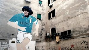 Homenagem a Maradona em Nápoles.