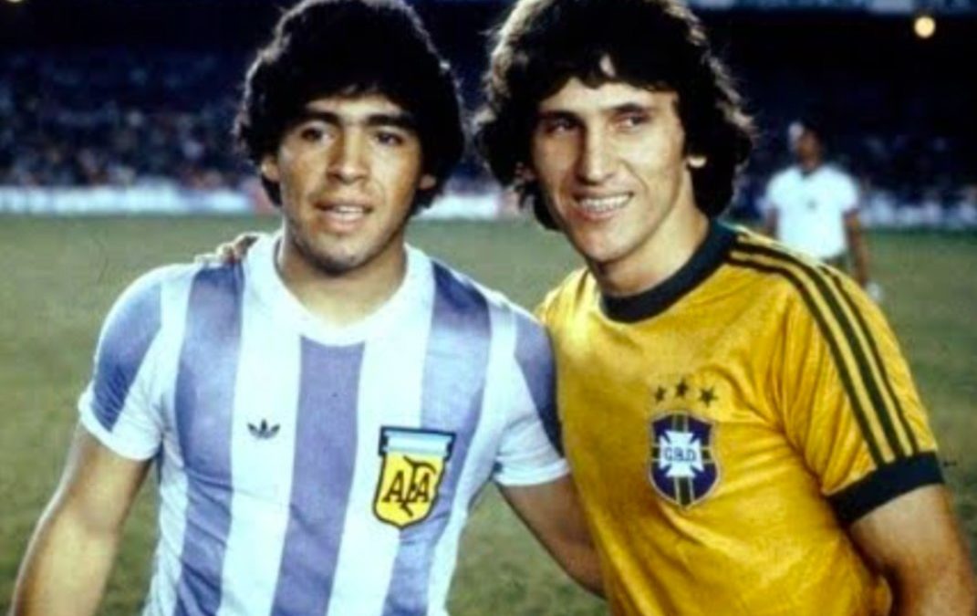 Maradona e Zico em 1979.