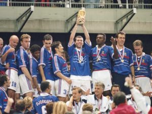 Seleção Francesa de Futebol em seu primeiro título da Copa do Mundo, em 1998.