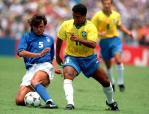 Na final da Copa do Mundo de 1994, maior chance de título com a seleção italiana.