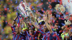 FC Barcelona em sua segunda conquista de Liga dos Campeões.