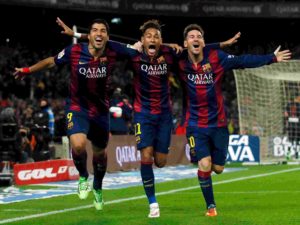 Messi, Suaréz e Neymar.