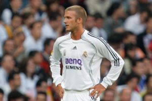 David Beckham no Real Madrid.