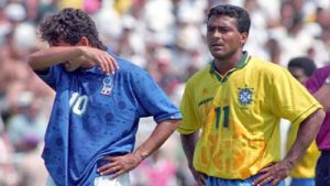 Roberto Baggio e Romário na Copa de 1994